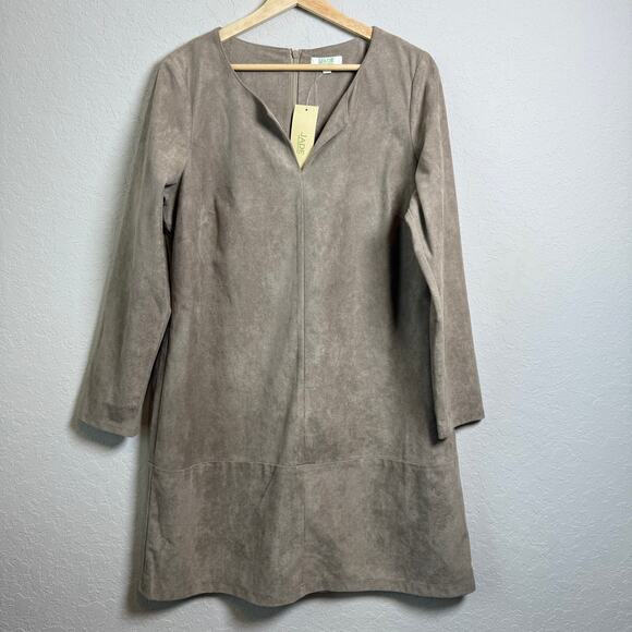 Jade Melody Tam Women's Brown Faux Suede Shift Dress Size XL NEW - Picture 2 of 8